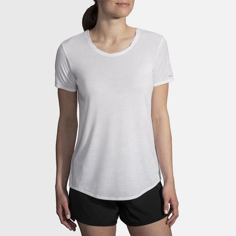 Brooks Distance Mujer Camisetas Manga Corta - Blancos (6782FGMVN)